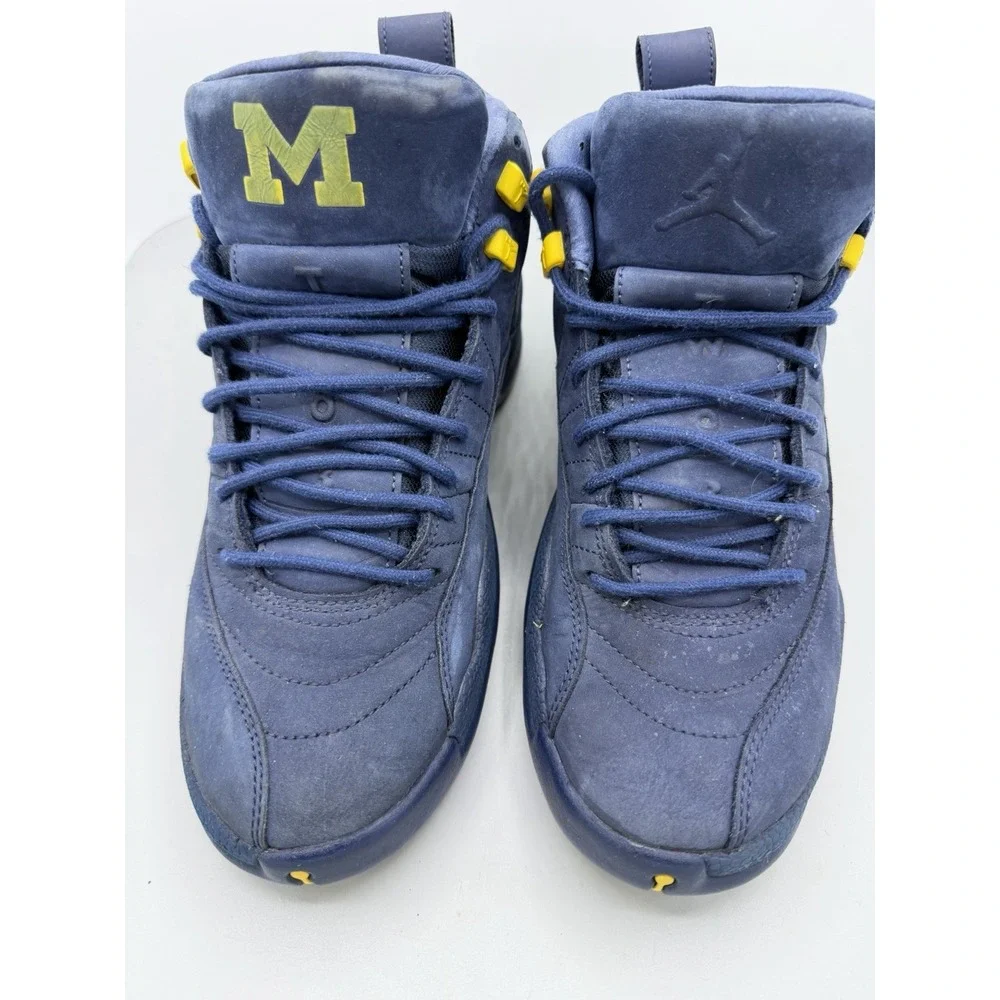 Nike Air Jordan 12 Retro Michigan BQ3180-407 Blue Yellow Mens Size 9
